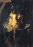 REMBRANDT Harmenszoon van Rijn Self-Portrait with a Dead Bittern china oil painting reproduction
